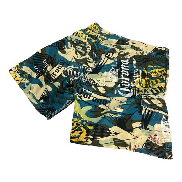 Corona Extra Mens Size 30 Board Shorts Swim Trunks Beachwear Cargo Drawstring - Picture 5 of 11
